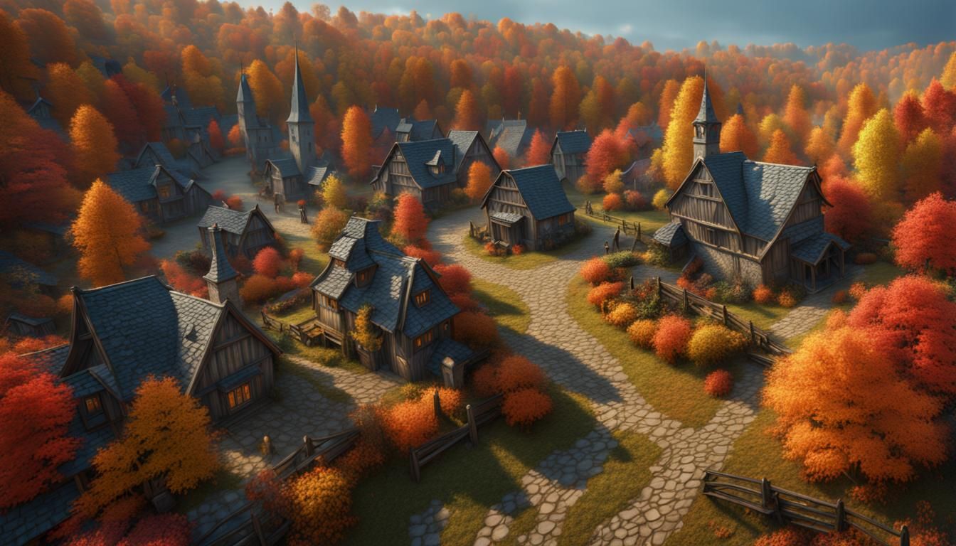 Autumn landscape of my village