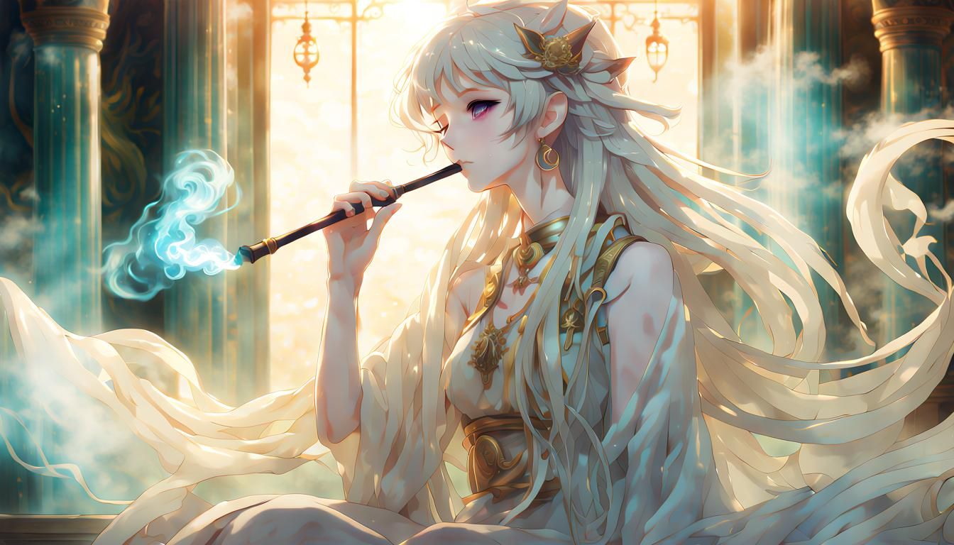 Enchantress Smoking Pipe in Anime Style