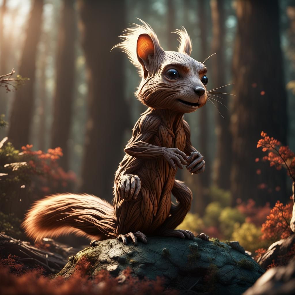 Groot Squirrel Detailed Matte Painting