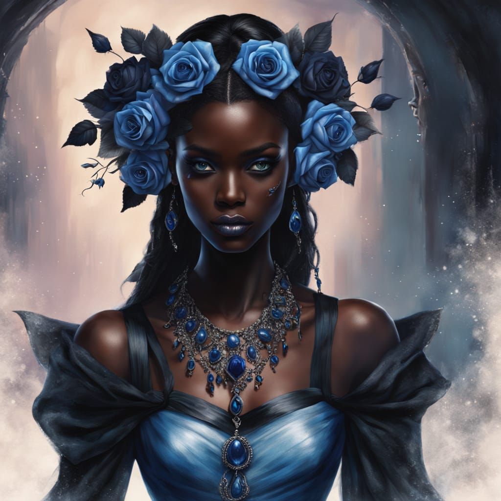 Ethereal Gothic Beauty in Deep, Darker Skin with Supernatura...