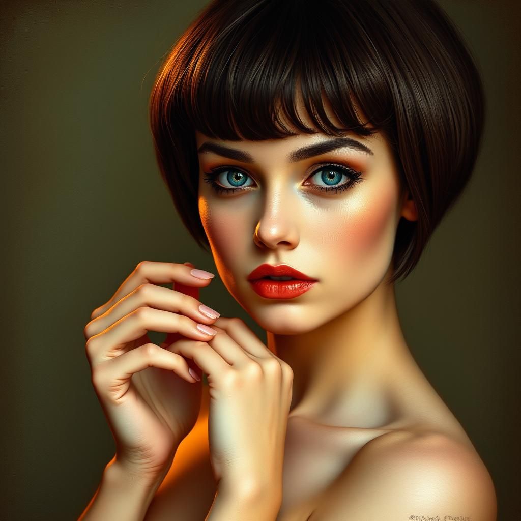 Captivating Woman in Impressionist Style