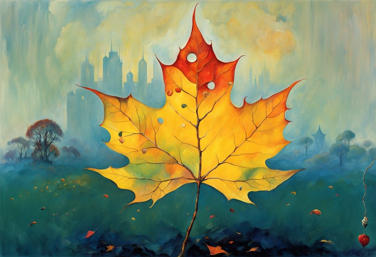 Vast Autumn Landscape in Eclectic Artistic Style