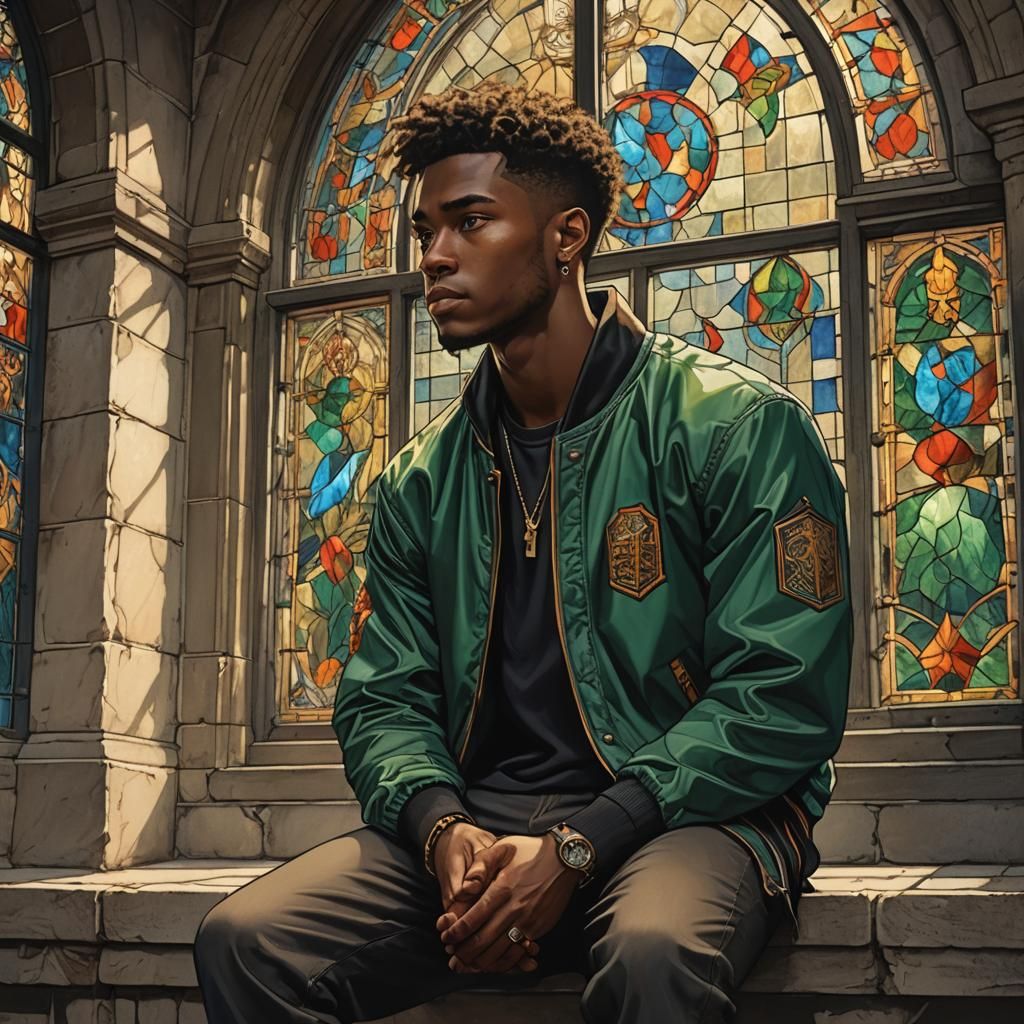 Fantasy Portrait: Young Man in Dark Academia Setting