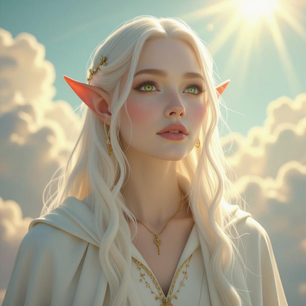 Albino Elf Portrait in Cinematic Style