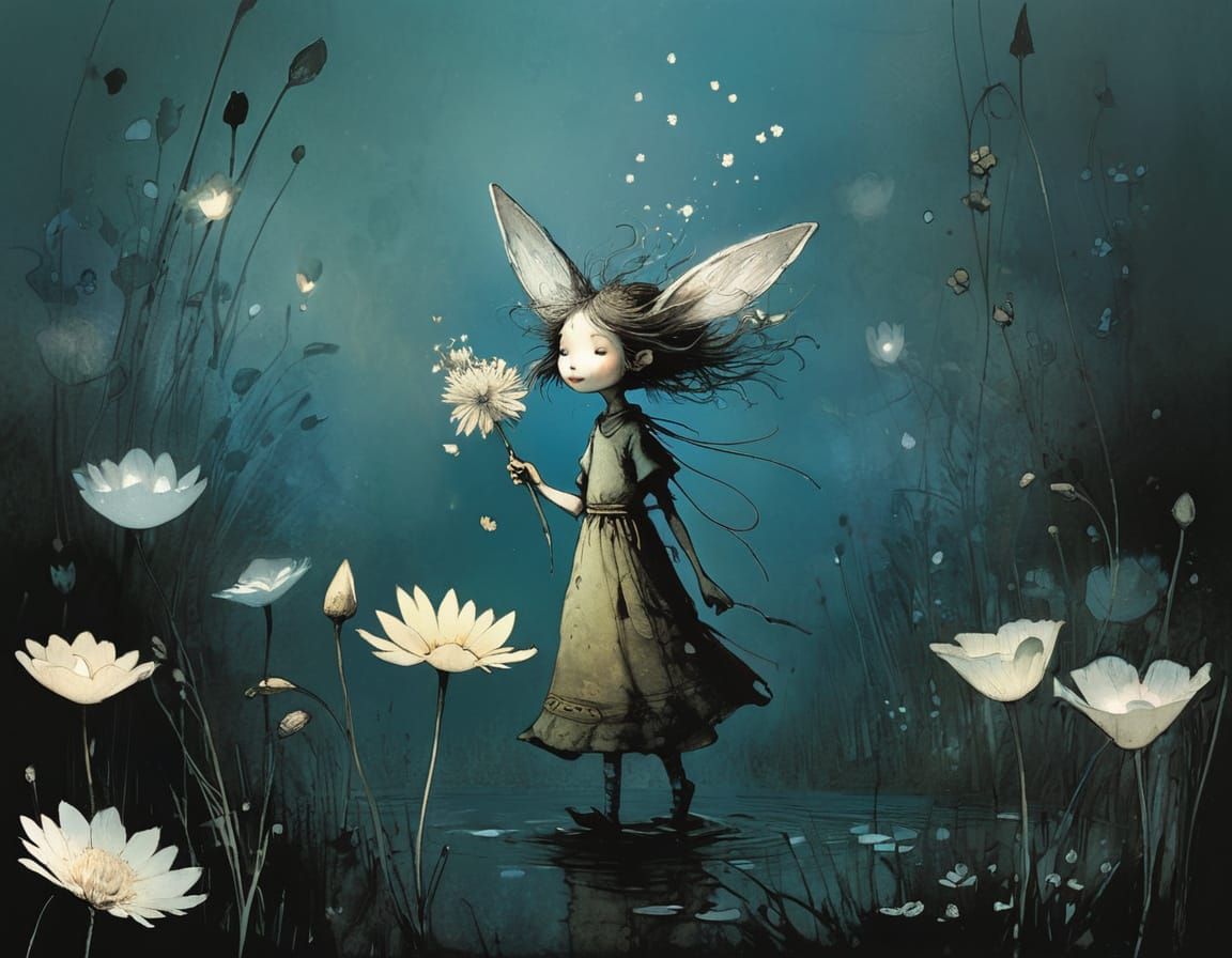 Anthropomorphic Flowers in Surrealist Style