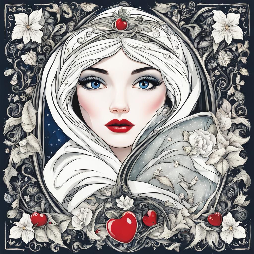 Snow White Portrait: A Beautiful AI-Generated Face