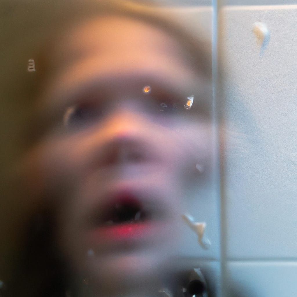 Abstract Face Through Distorted Glass