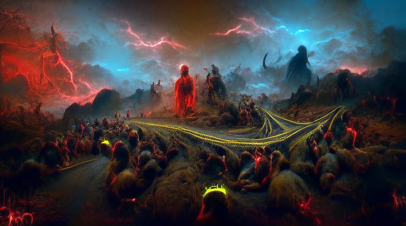 Road to Hell Concept Art in Doré Style
