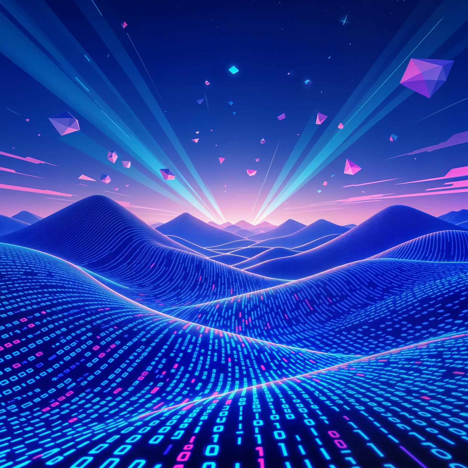 Digital Landscape of Scrolling Code Numbers