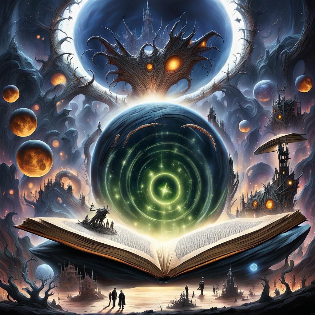 Miniature Sci-Fi World Emerges from Open Book