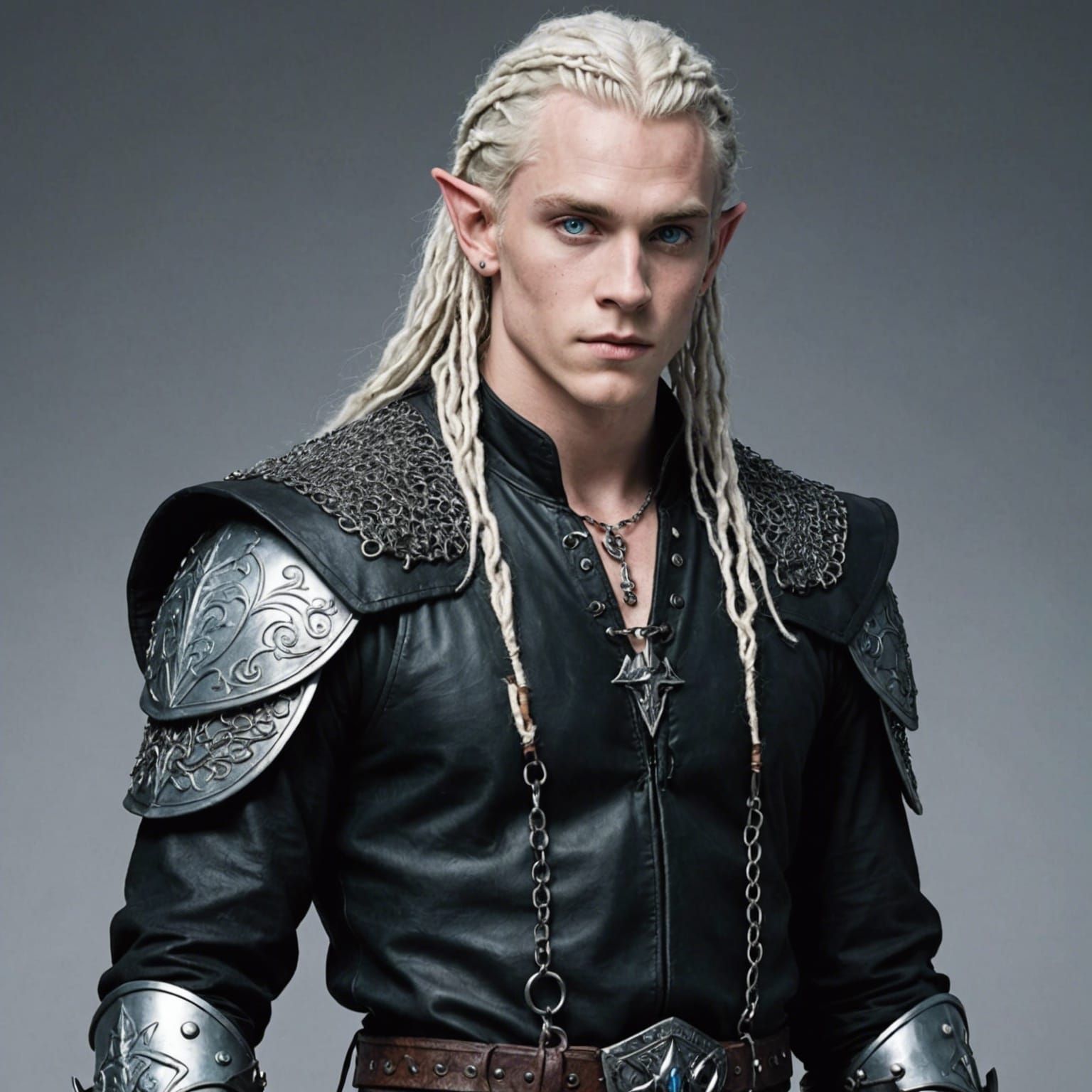 Elven Teen Warrior with Tribal Tattoo, Digital Portrait