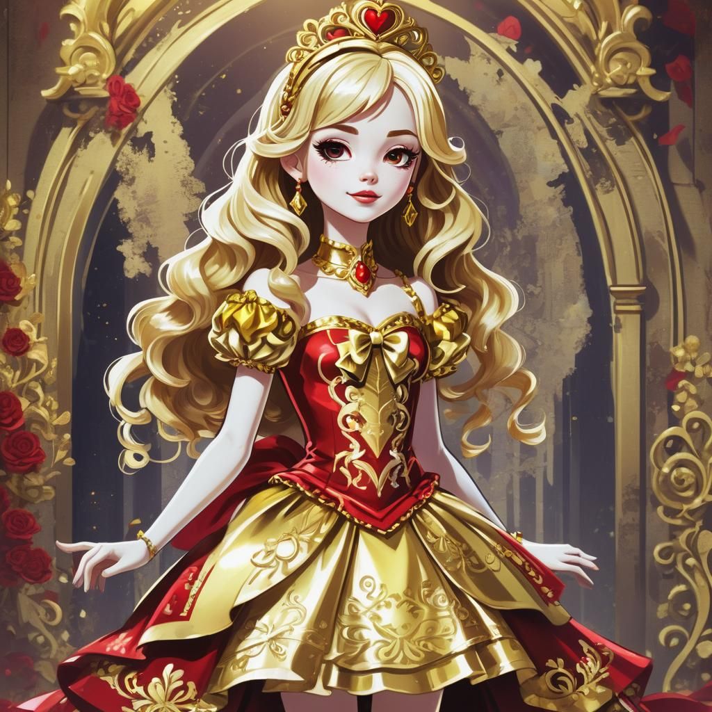 Apple White in Extravagant Dress, Anime Style