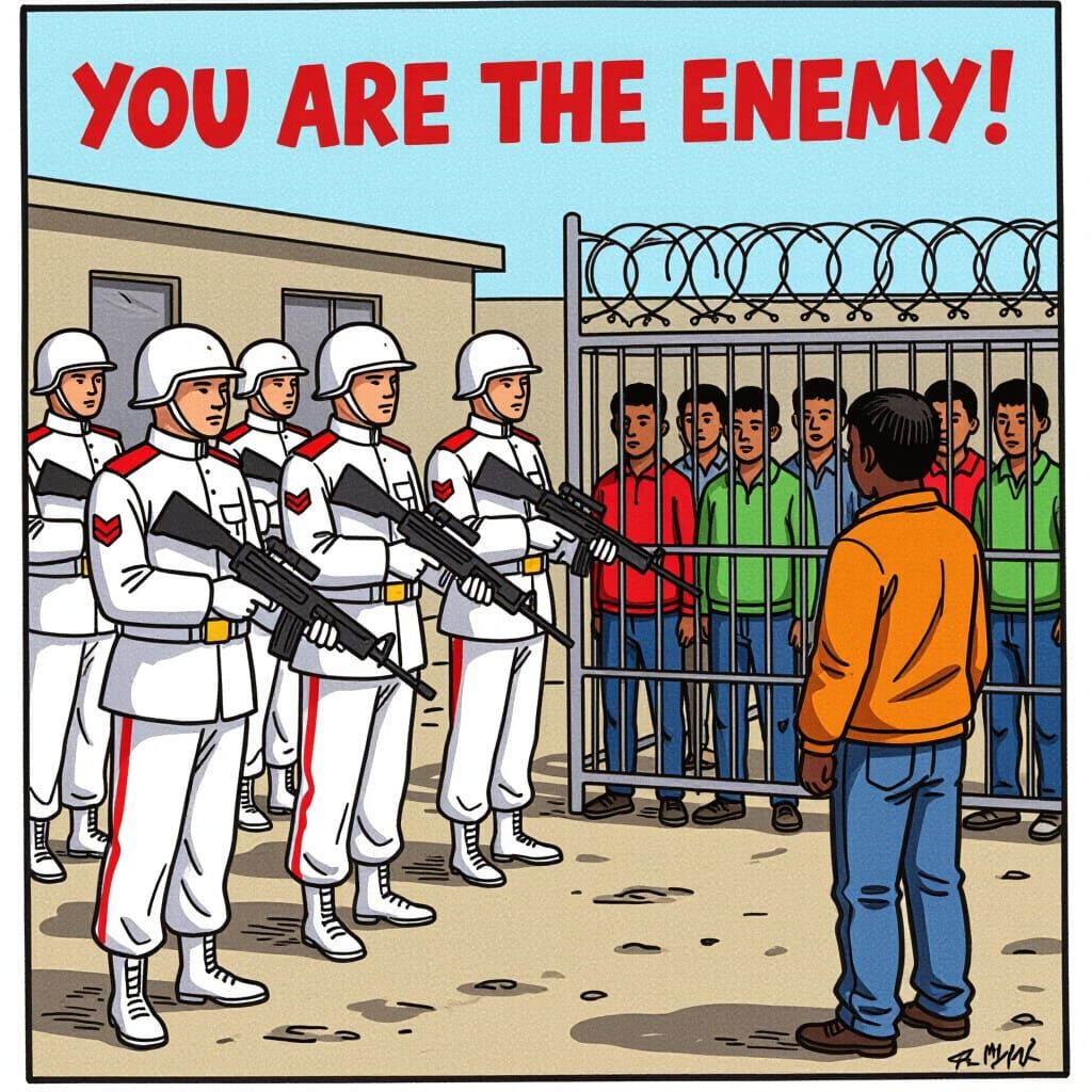 Illuminati Card Game Illustration: Detention Camp