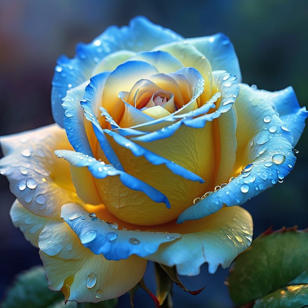 Whimsical Tears on a Delicate Rose