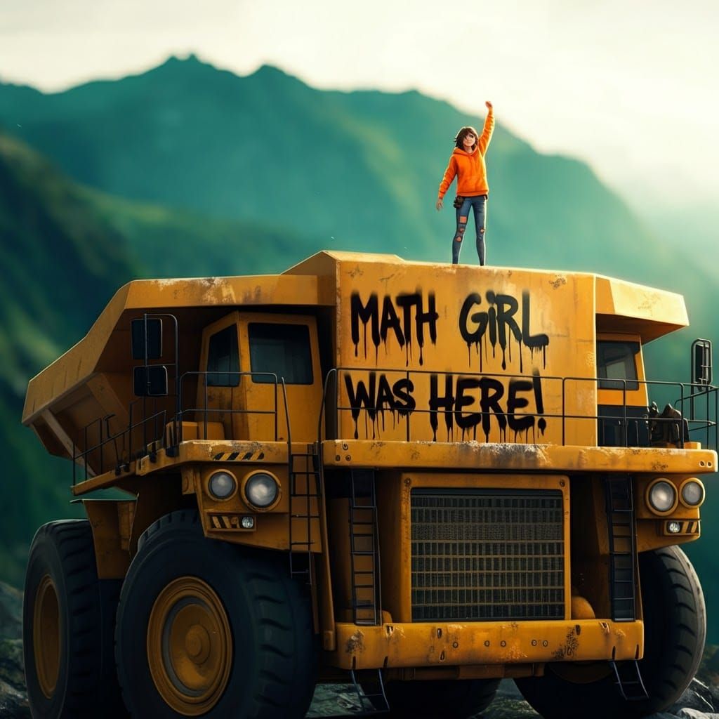 Math Girl Triumphant on Colossal Ore-Carrier
