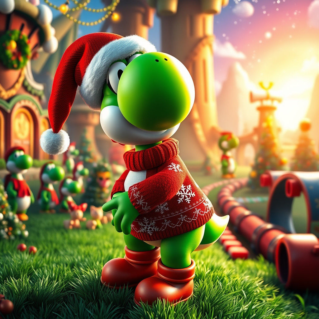 Yoshi's Christmas: Festive Super Mario World in 8K