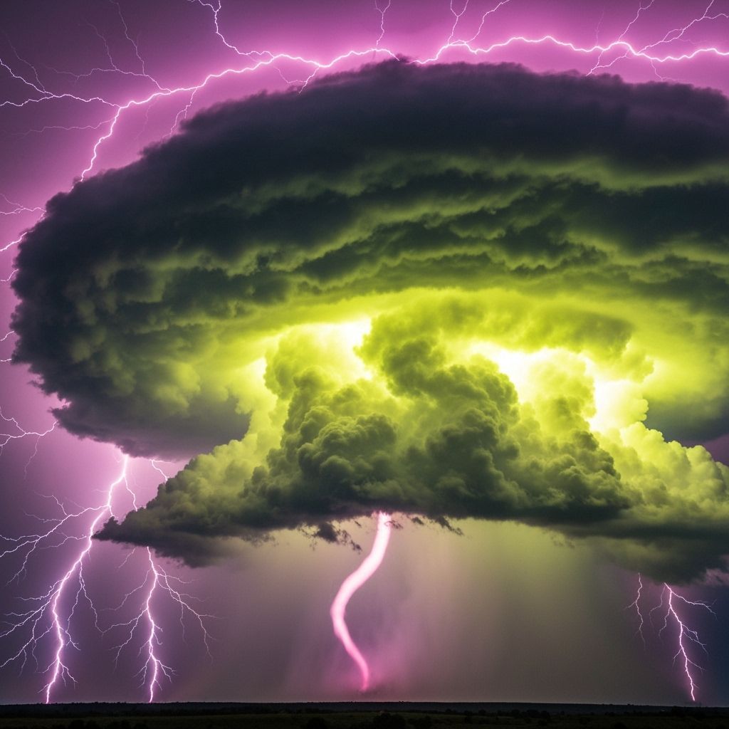 Chartreuse Supercell with Magenta Tornado