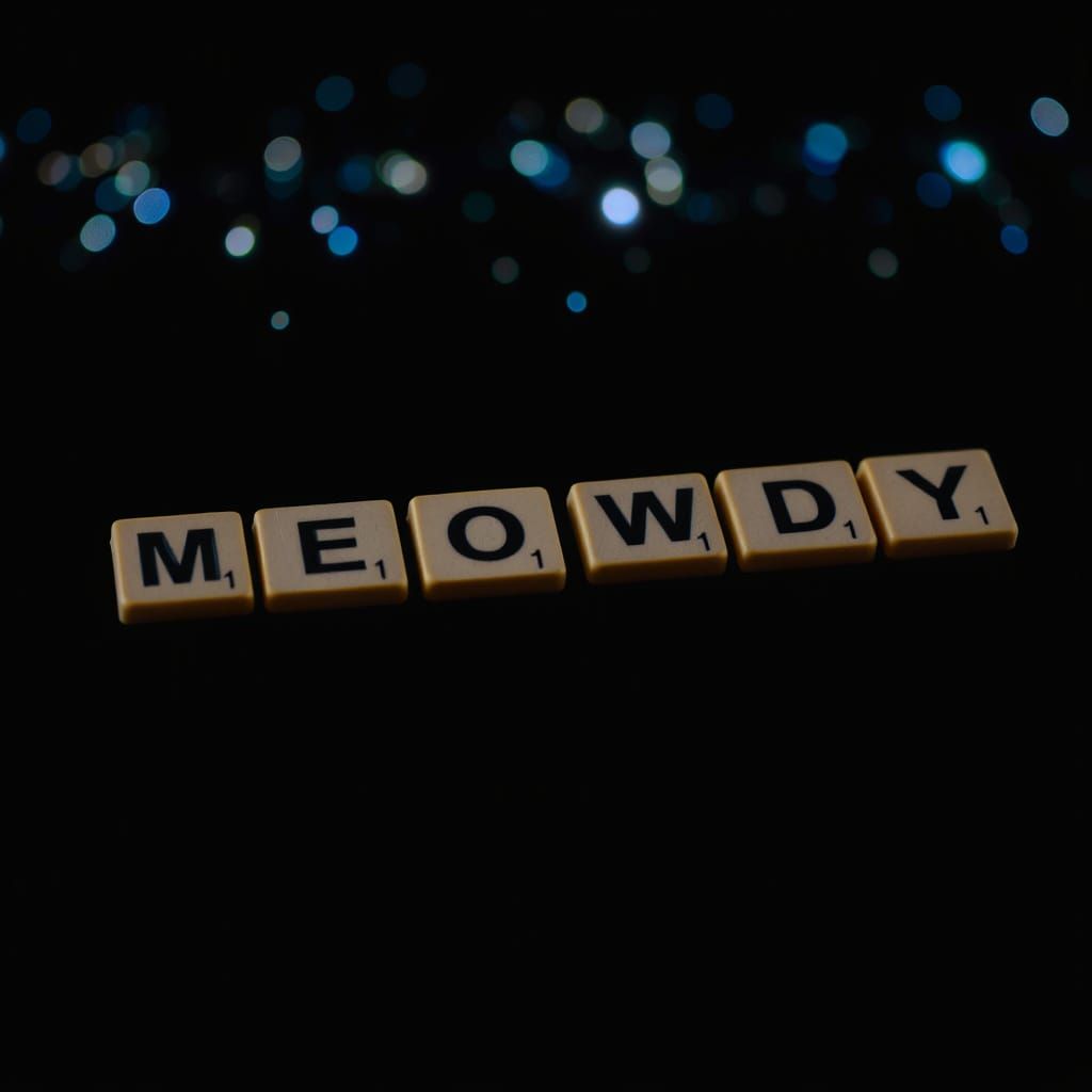 Moody Scrabble Word in Neon Lights
