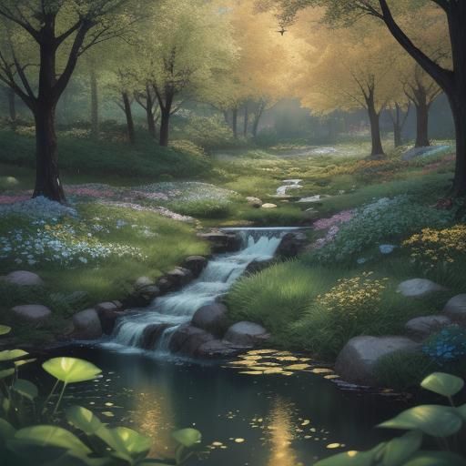 ..meandering stream. much more glitter in this portrait...