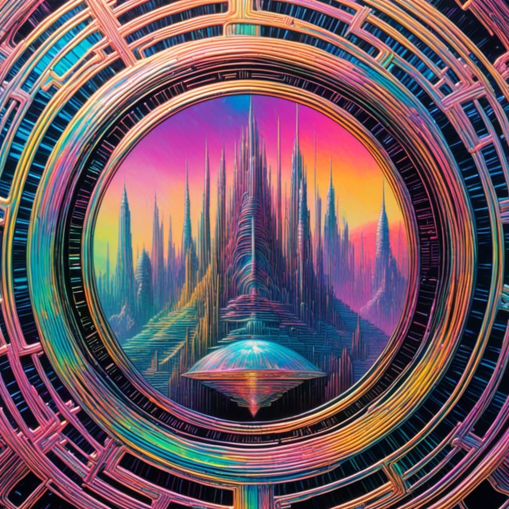 Coin space iridescent