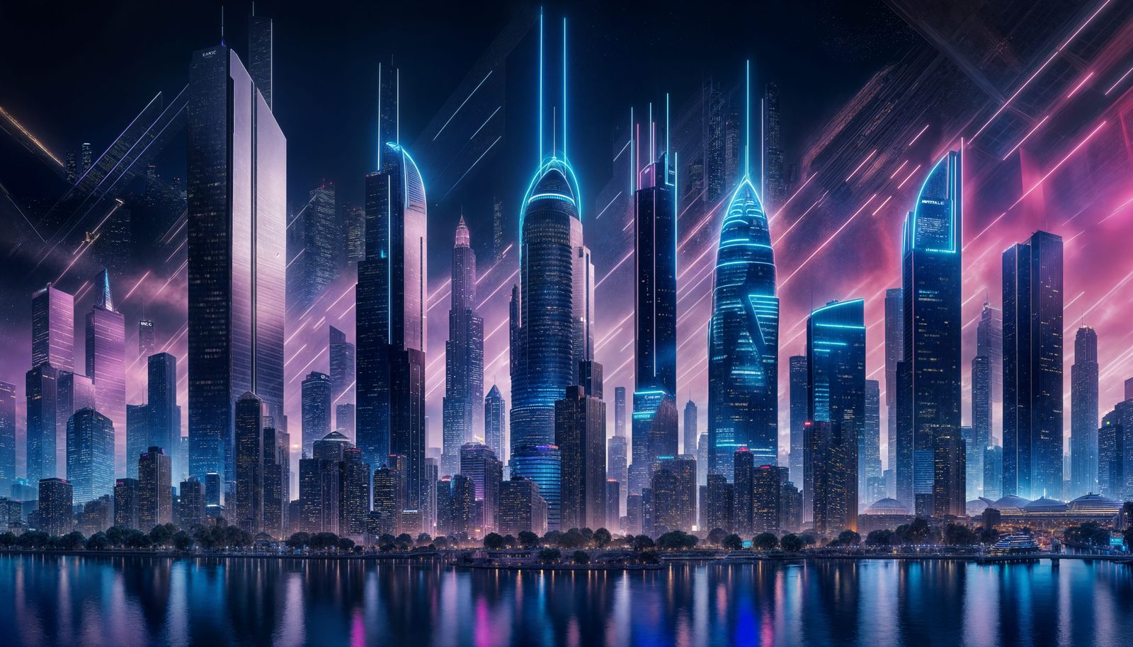 Futuristic Cityscape of Luxury and Innovation