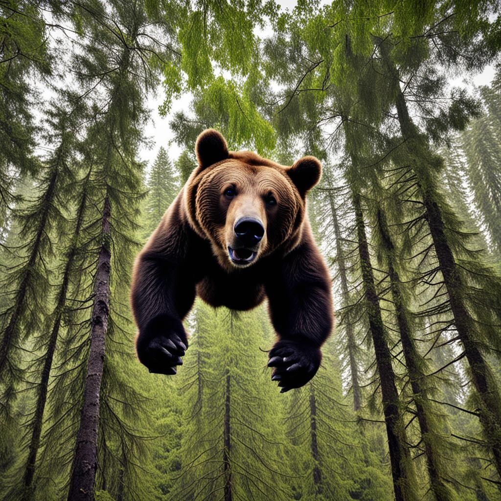 Upside-Down Bear: A Surreal Wildlife Image