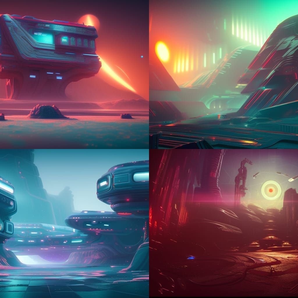 Cassette Futurism Space Horror in Detailed Matte Painting