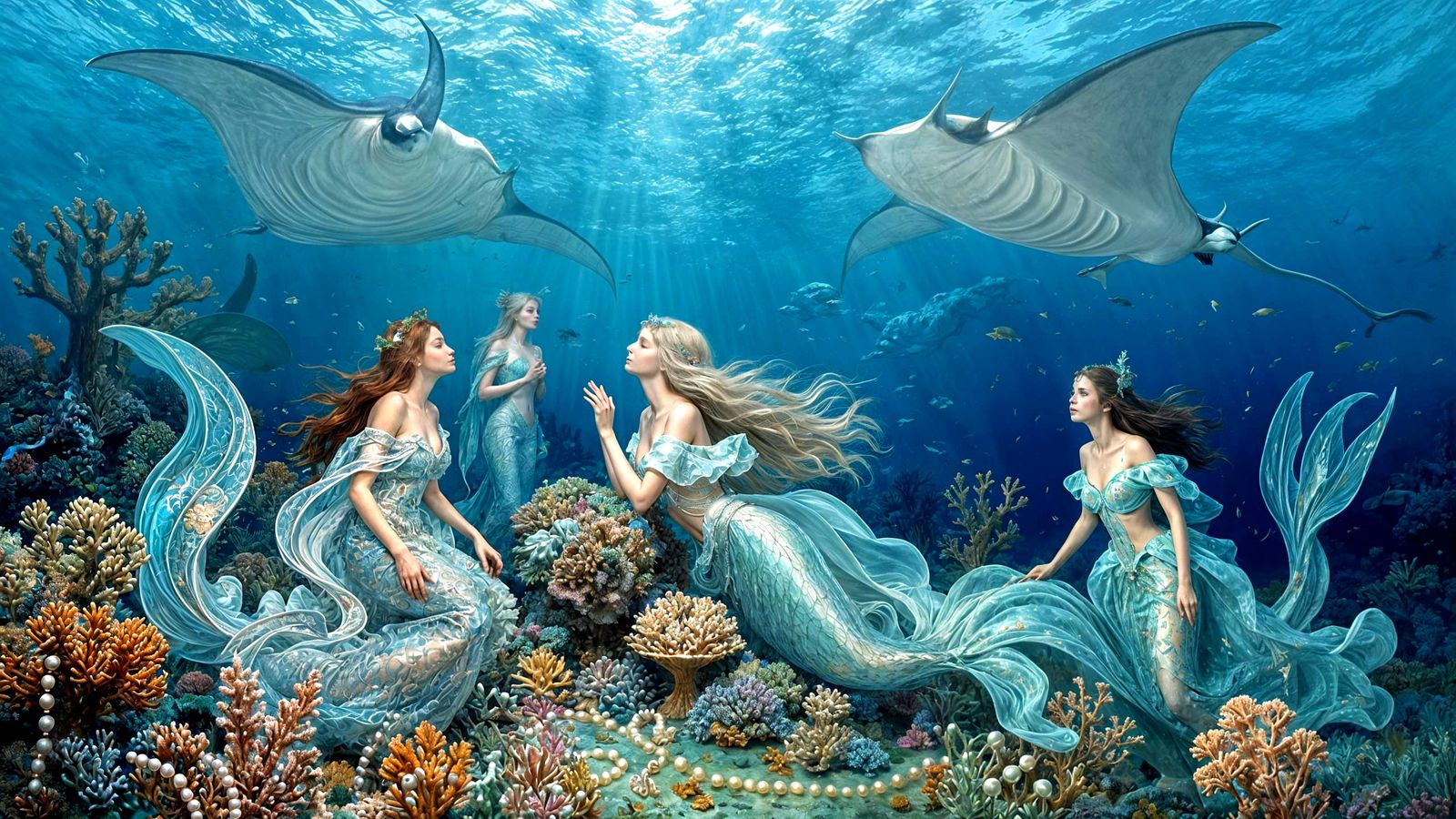 Merfolk Kingdom of Coral and Pearl