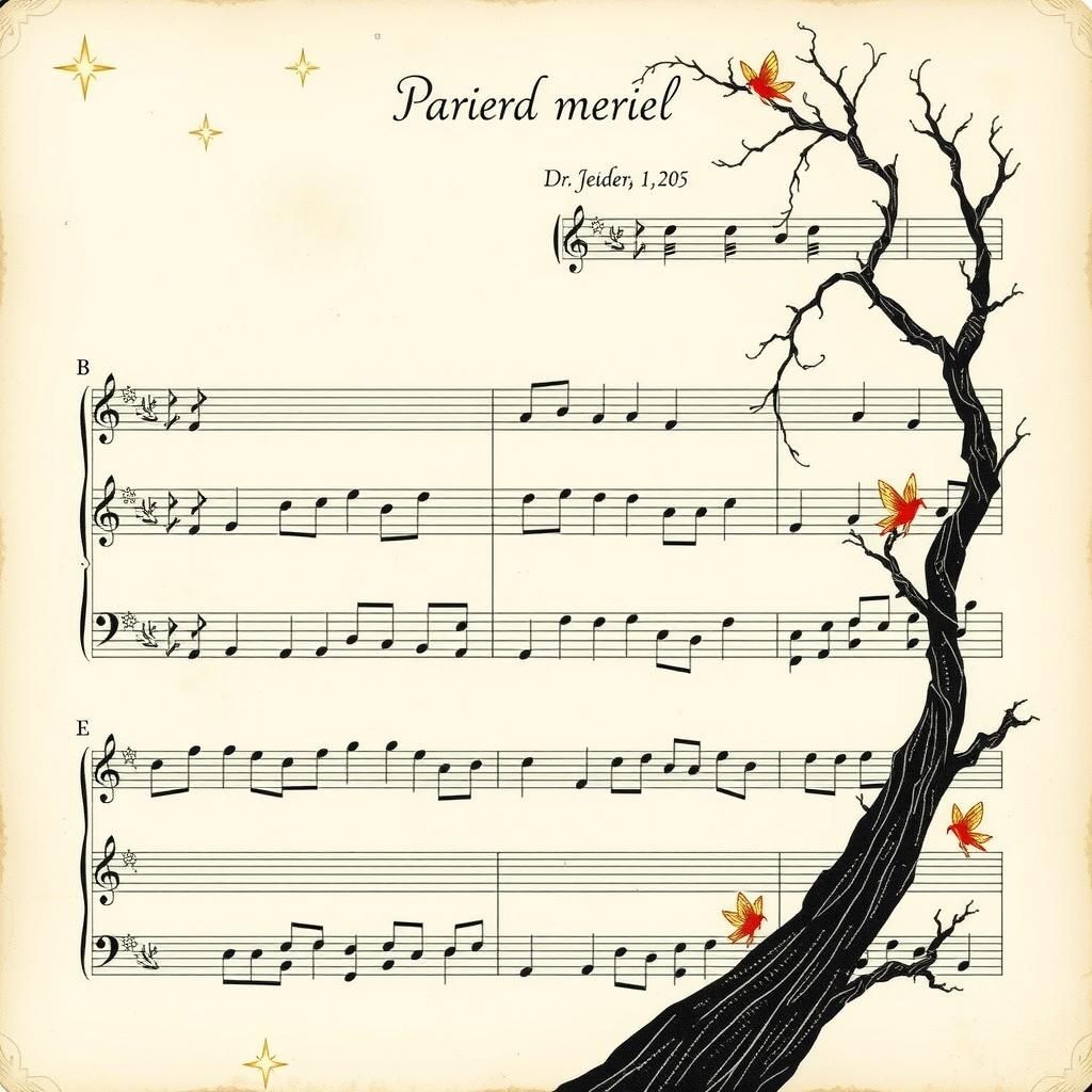 “Parierd meriel” – decorated sheet music