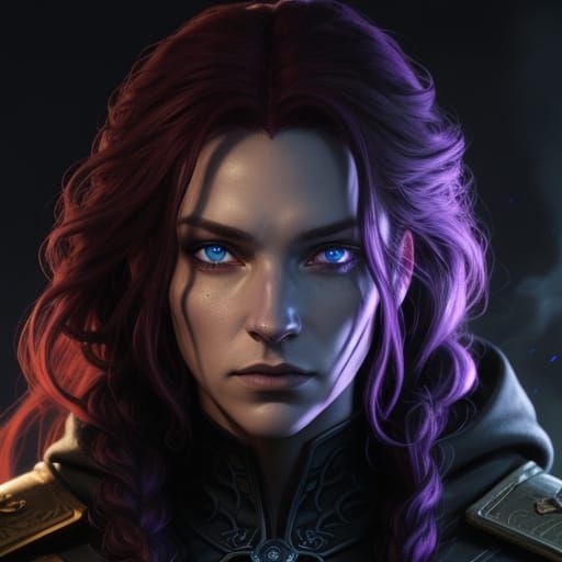 Surreal Dark Fantasy Rogue in Vivid Hues