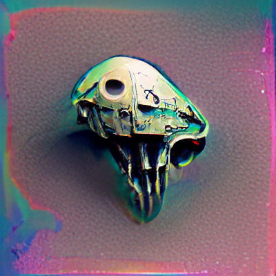 Stylized Alien Skull Illustration