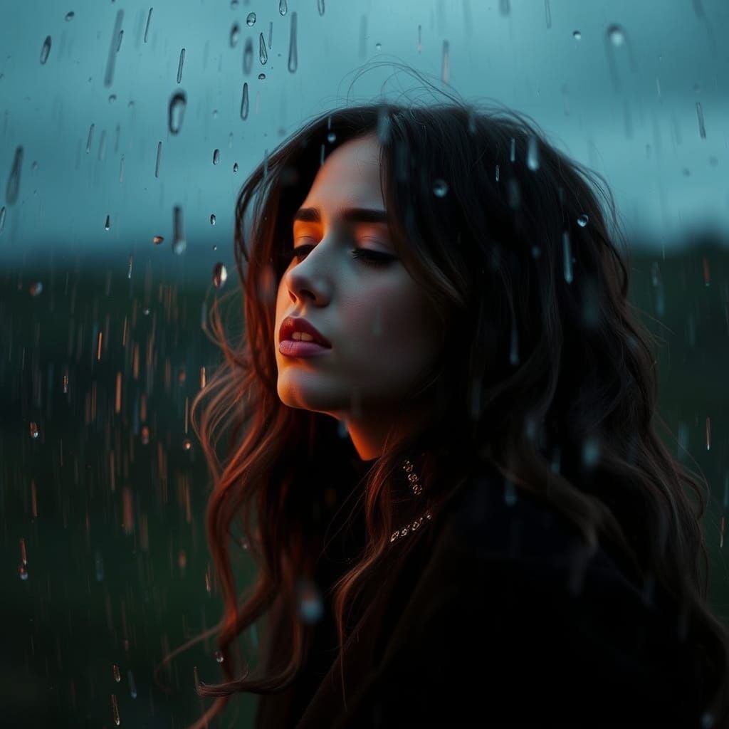 Surreal Fire and Rain Emotional Scene