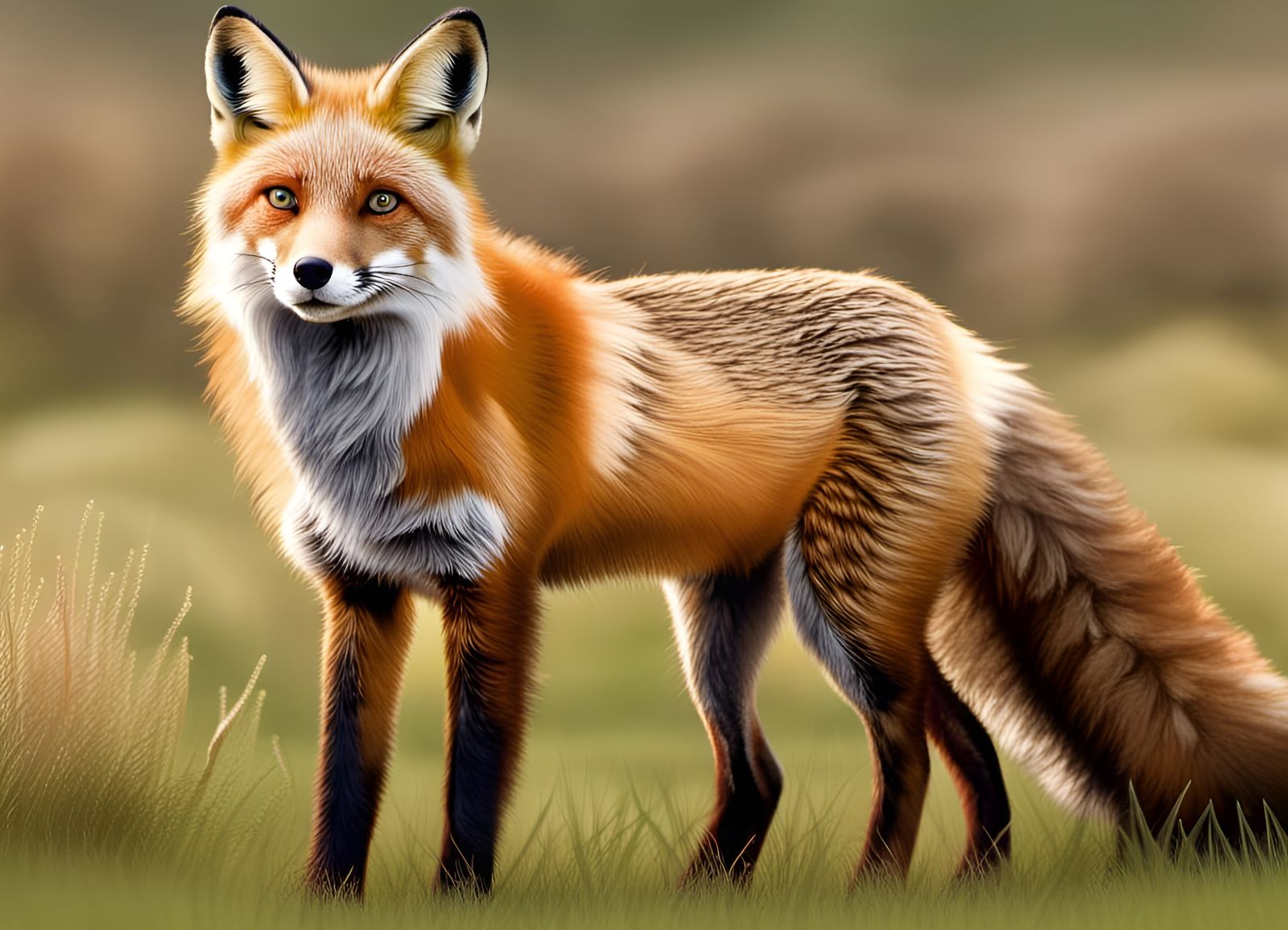Red Fox Portrait in Hyperrealistic Detail