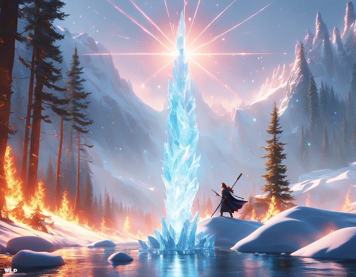 Fantasy Warrior Women Battle in Ethereal Mist