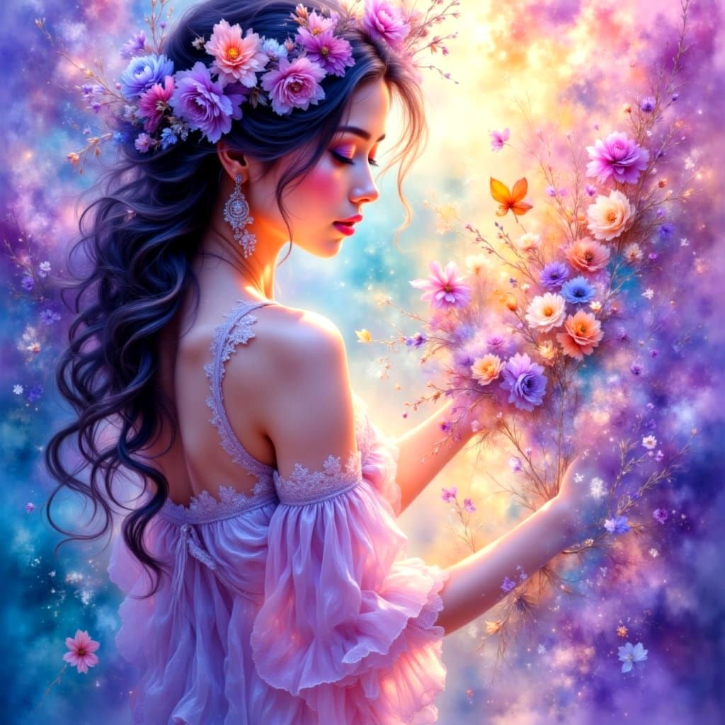 Soulful Pastel Painting with Crepuscular Rays