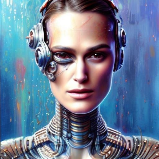 Cybernetic Atlantean Cyborg in Cyberpunk Egyptian Armor