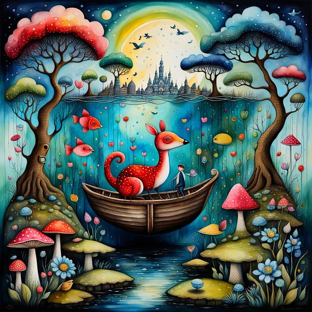 Heartfelt Beauty Expressed in Watercolor Splash Art