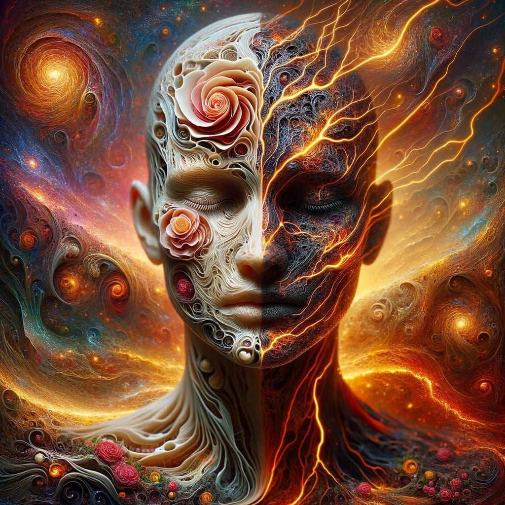 Fractured Soul: Radiant Love and Dark Hate Emerge in a Surre...