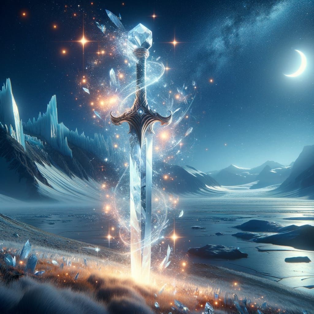 Moonlit Crystal Sword of the Arctic