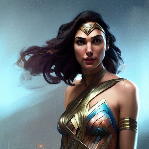 Gal Gadot Portrait in Art Nouveau Style