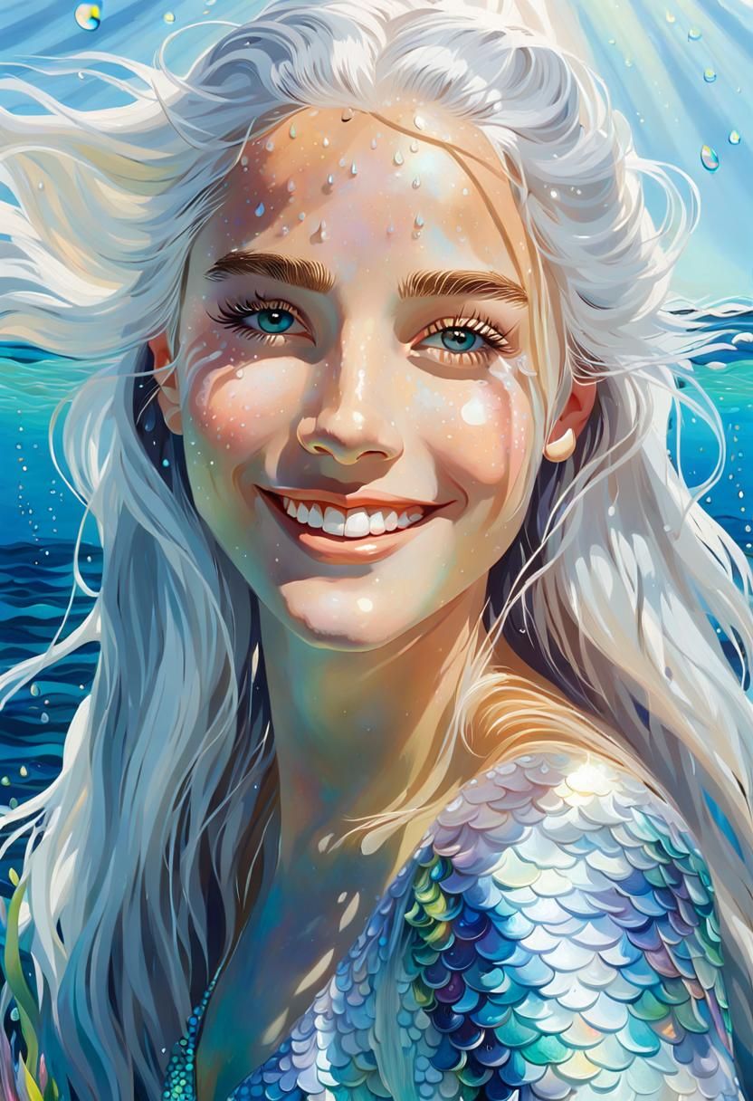 Fauvist Mermaid Portrait in Oceanic Colors