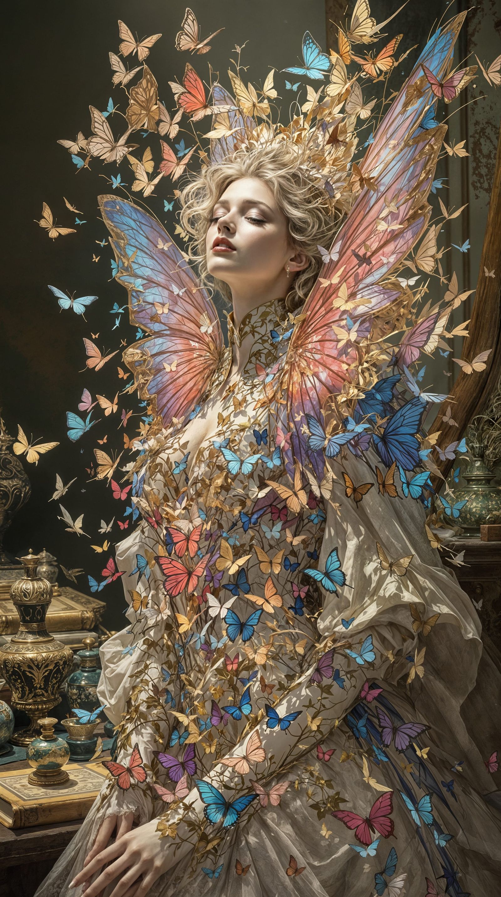 Ethereal Shadows in Baroque Butterfly Armor