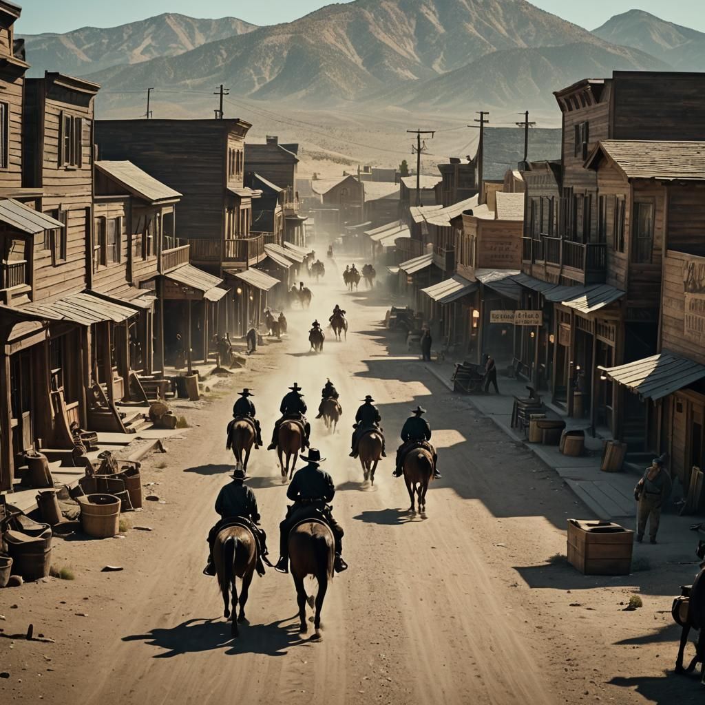 Showdown in a Ghost Town: Cinematic Film Still