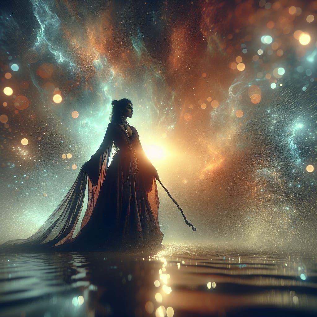 Surreal South Asian Goddess Radiates Power in a Gritty Fanta...