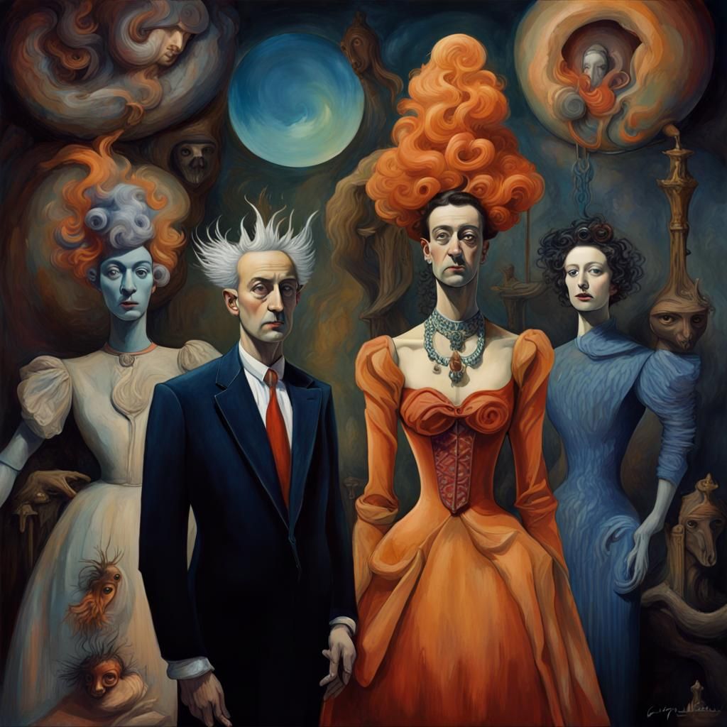 Surreal Dreamscape in Dark Fantasy Watercolor Style