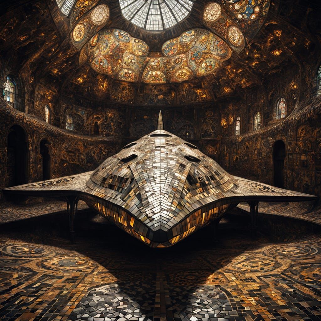 monster mosaic whale-spacecraft