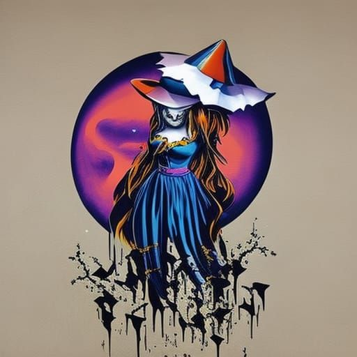 Halloween Witch and Pumpkin Tee Shirt Design