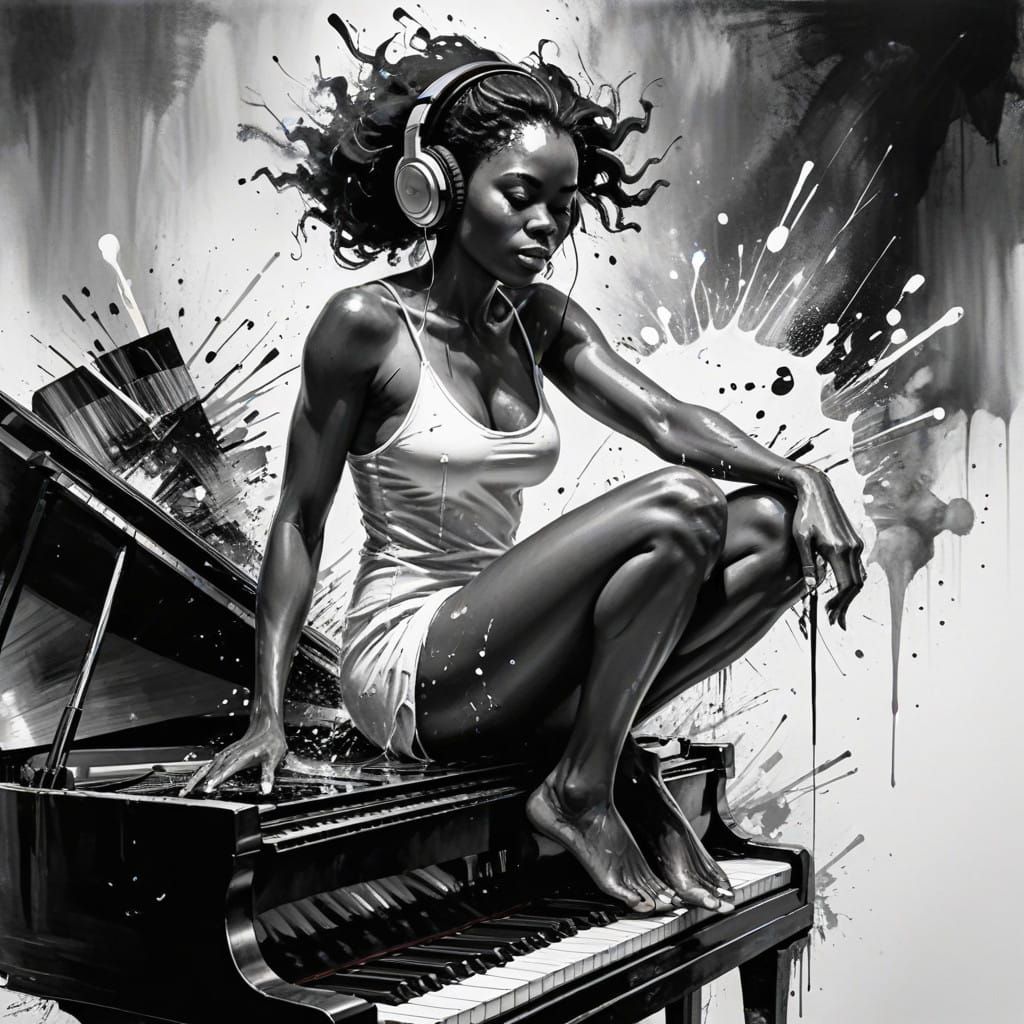 Energetic African Woman Shatters Silence with Eloquent Piano