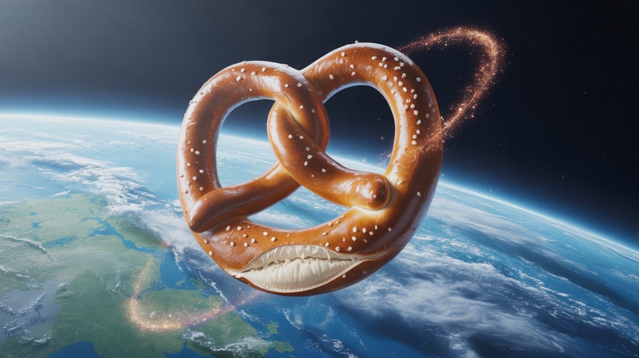 Giant Pretzel Orbiting Earth: A Cosmic Snack