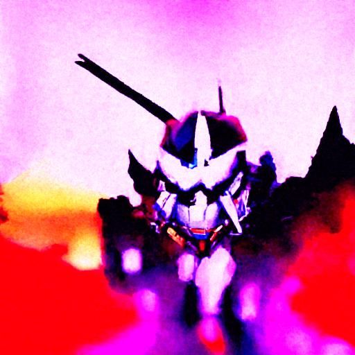 Synthwave Barbatos Gundam: Retro-Futuristic Mecha